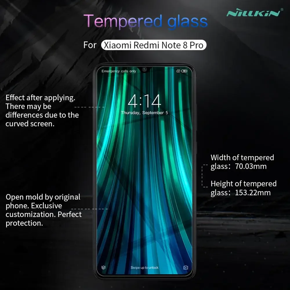 Nillkin-Protector de pantalla de vidrio templado para Redmi Note 12, 10 Pro, Poco F5, F4, F3, X5, X4, X3, NFC, Mi 14T, 13T, 13, 11T, 10T, 12T Pro, 5G