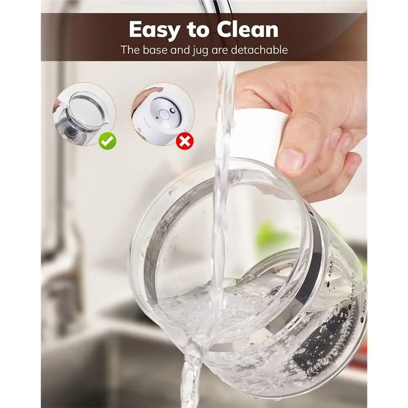 Efficient-Milk Frother Electric Glass Milk Frother 4 In 1 Function,Capacity 250Ml Cappuccino Or 500Ml Hot Milk, Eu Plug