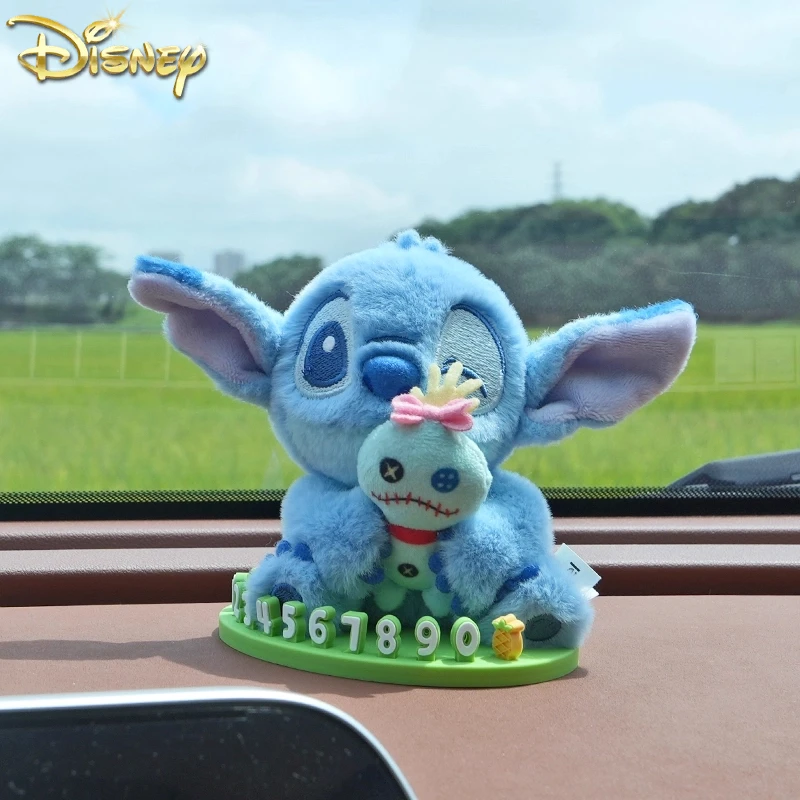 

Genuine Disney Potdemiel Stitch Plush Toy Parking Sign Phone Number Plate Decorative Cute Stuffed Animal From Movies And TV Gift
