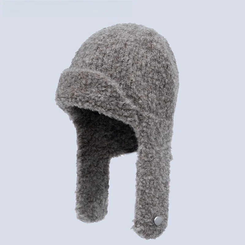 Xiaoyu Hat Club Knitted Warm Lei Feng Hat Big Head Circumference Cold-Proof Woolen Cap Earmuff Face-Looking Small Flng Ski ...