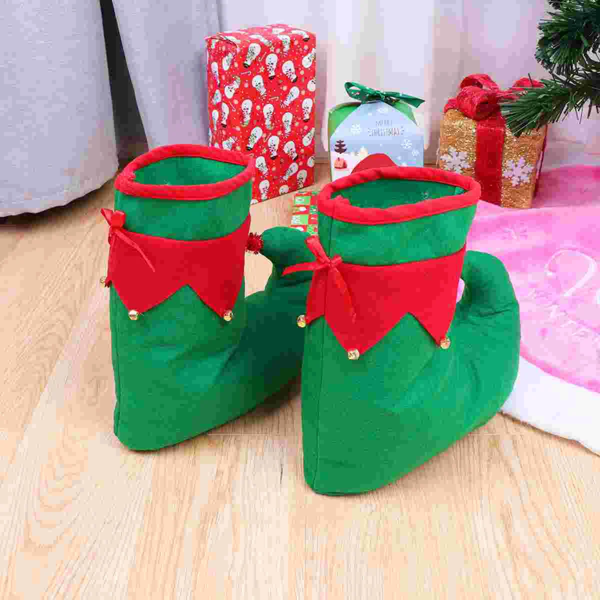 Christmas Elf Shoe Covers Inflatable Costume Adult Halloween Baby Shoes Novelty Funny Clown Sequins Hat