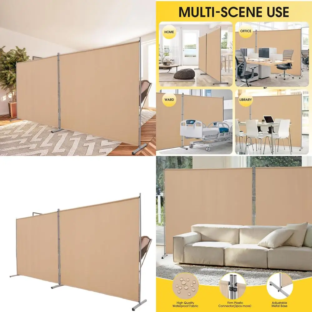 

Портативная складная перегородка, 142 Вт x 71 ч, бежевый, идеально подходит для офиса, спальни, столовой и учебы