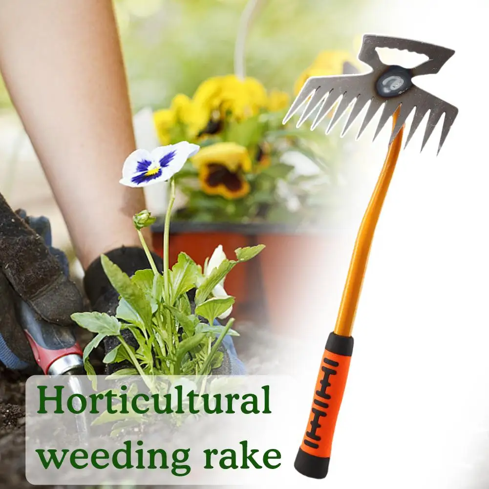 Weeding Artifact Uprooting Weeding Tool Steel Weed Puller 4/11 Teeth Dual Purpose Weeder Hand Remover Tool For Garden