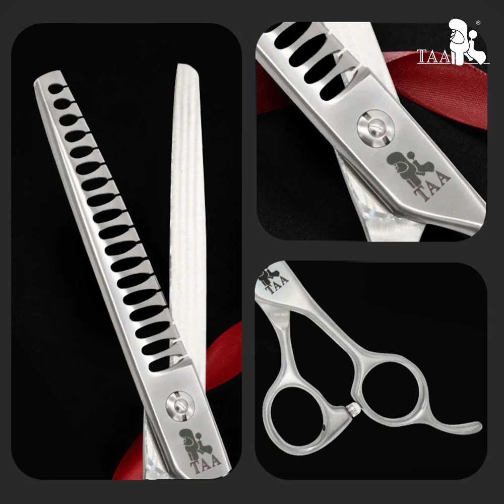 Imagem -05 - Taa Grooming Dog Scissors Pet Professional Tesoura de Osso de Peixe Serrilhada 440c Tesoura de Liga de Aço para Cães Gatos Animais de Estimação Corte de Cabelo