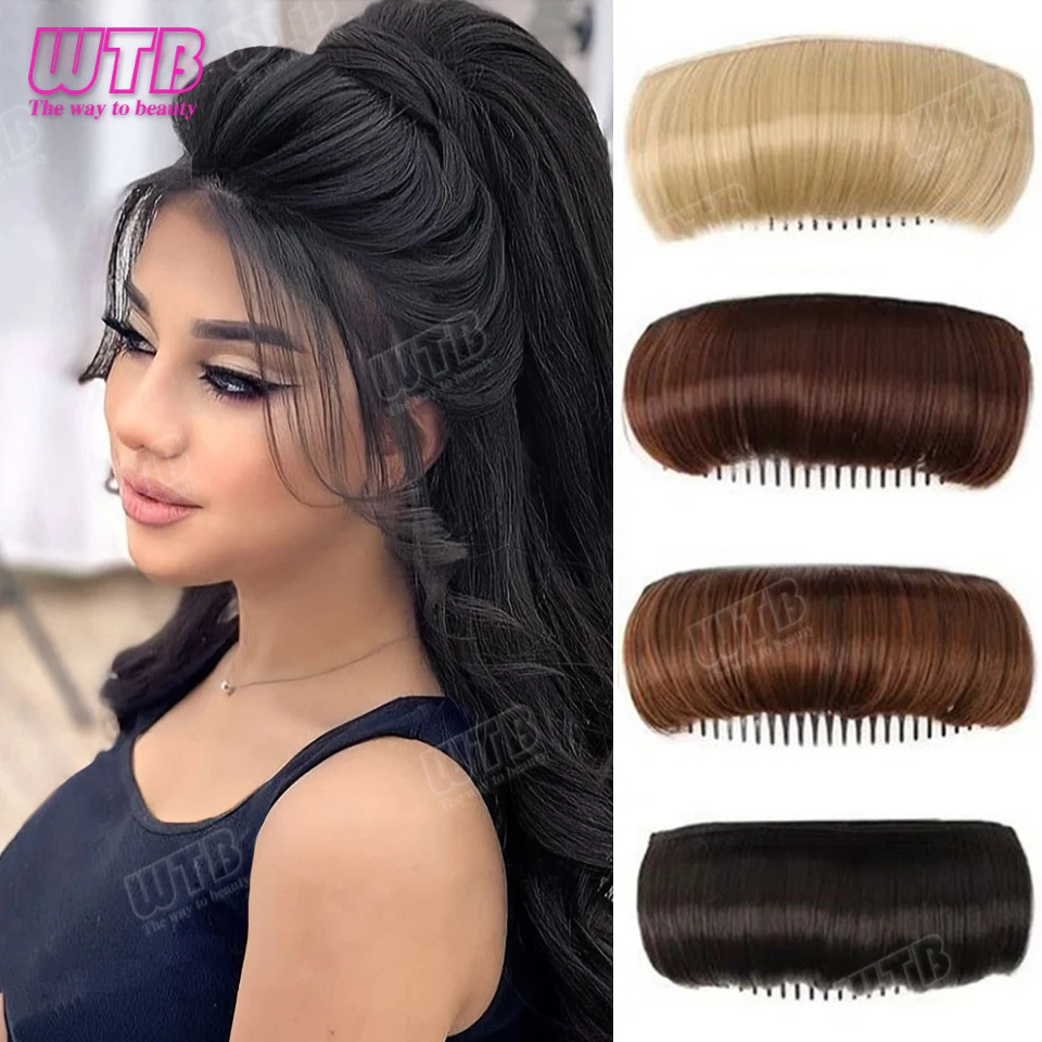 Synthetic Hair Bun Invisible Comb Wig Clip Styling Adds Women's Hair Volume Hair Pads Women's Simple Monochrome Hair Accessories