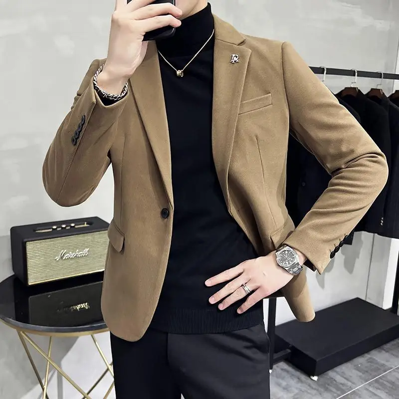 Thickened men's casual fashion jacket casual suit73