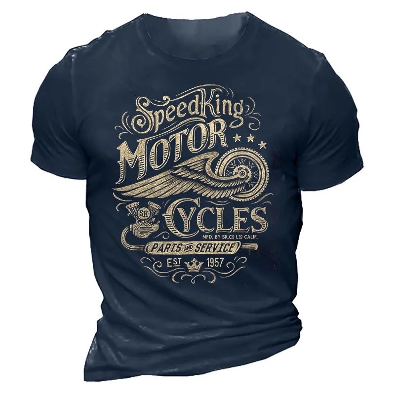 Motorcycle T-shirt For Men Motor Biker 3d Print Vintage Short Sleeve 1976 Tee Shirt Homme Moto T-shirt Racing Clothing Camiseta image 3