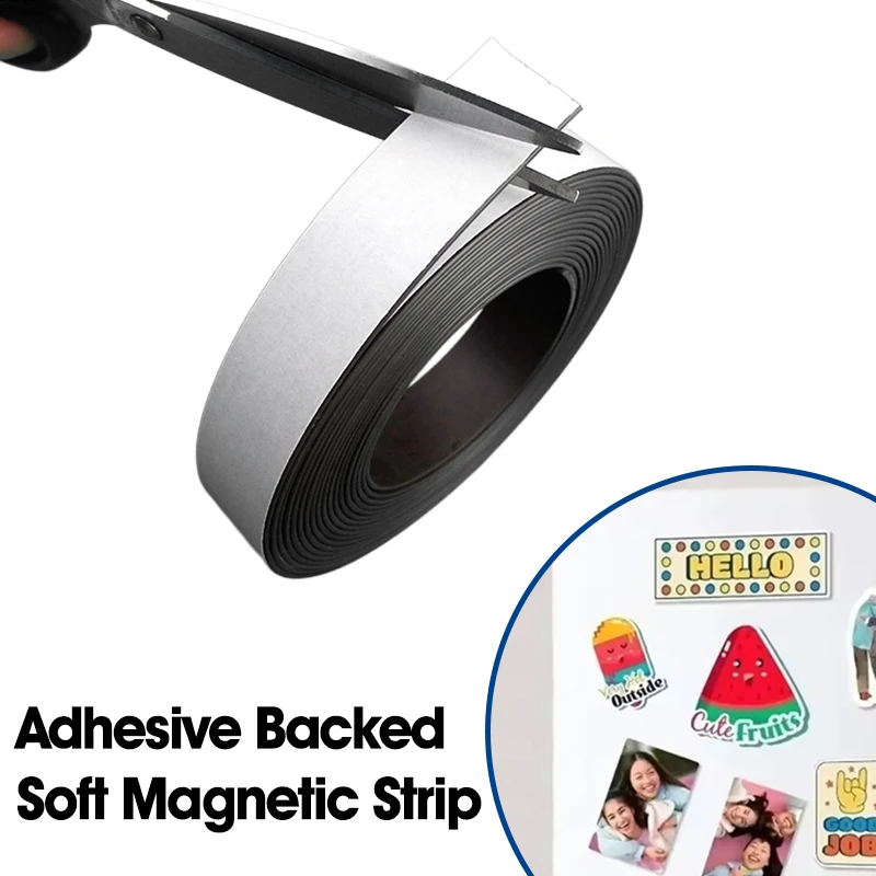 

Самоклеящиеся магнитные полоски, режущаяся резиновая магнитная полоса для настенного холодильника, сделай сам, фиксирующая лента для фотоплакатов, гибкая магнитная полоса