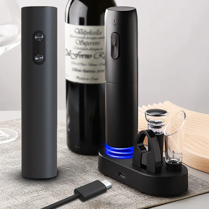 

Electric Wine Bottle Opener Sober Up Automatic Red Wine Corkscrew Wine Opener with USB Charging Base Wine Tools Kitchen Products