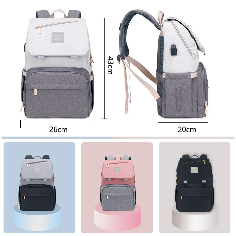 Hot Selling Multifunctional Waterproof Fabric Baby Diaper Bag Backpack for Mommy Mummy Mom Mother with Large Capacity Travel