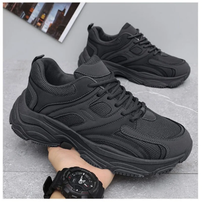 

Men's Work Safety Shoes Autumn 2025 Style Anti-Slip Wear-Resistant Running Sports Dad Sneakers with Thick Soles
