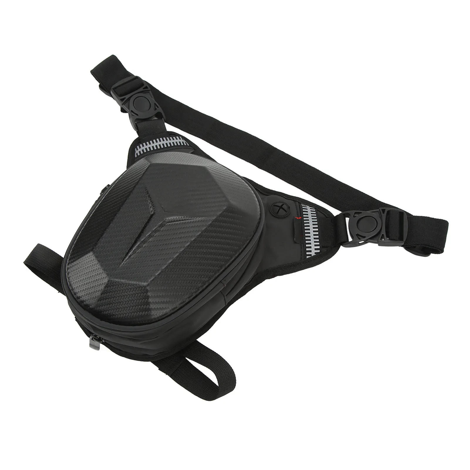 

Motorcycle Drop Leg Bag with Reflective Strip Water Resistant Waist Pack 1680D Oxford Cloth Polyester for Outdoor Hiking