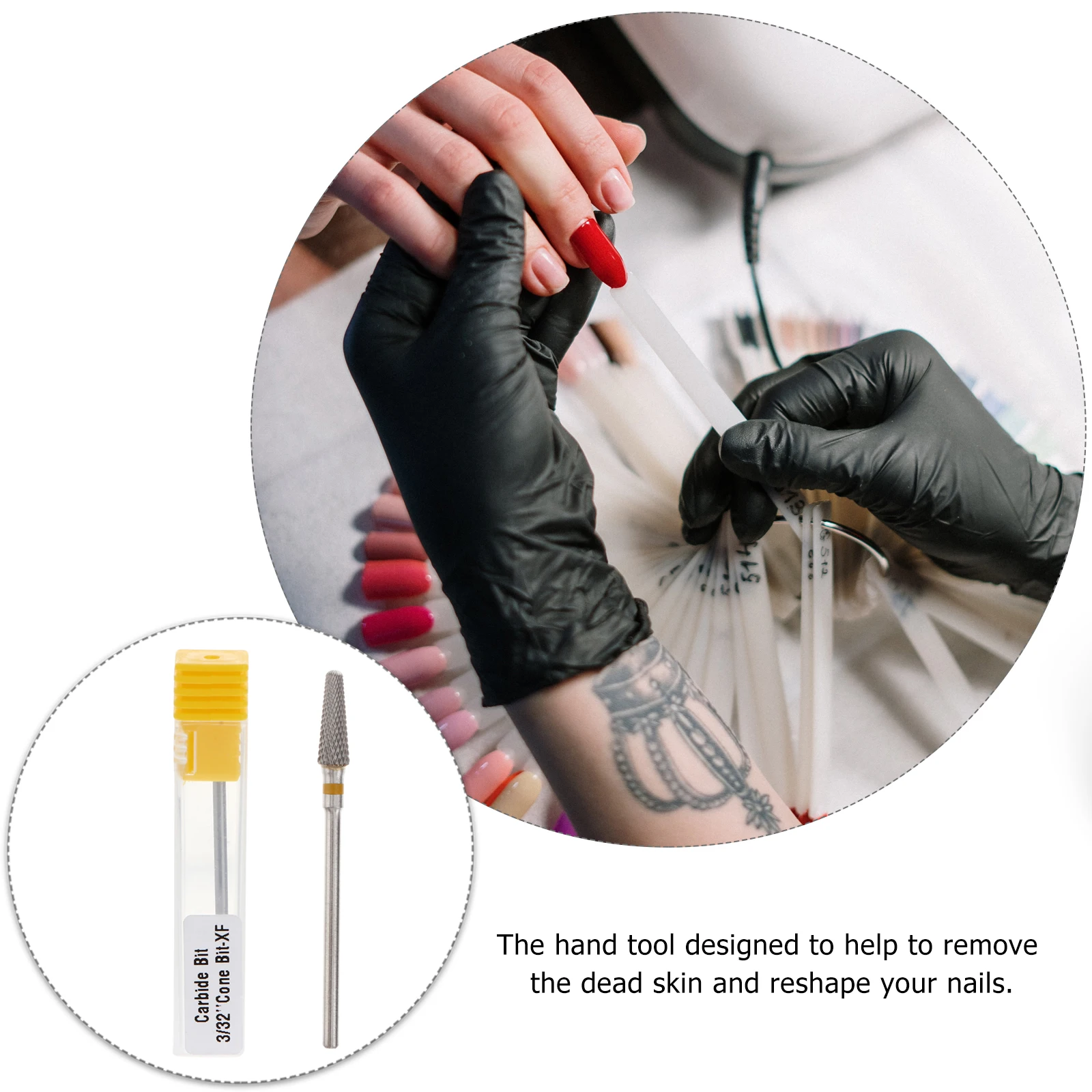 

Nail Grinding Head Tungsten Steel Yellow Thin Teeth Reshape Nails Remove Dead Skin Nail Drill Bits Set Manicure Drill Bits