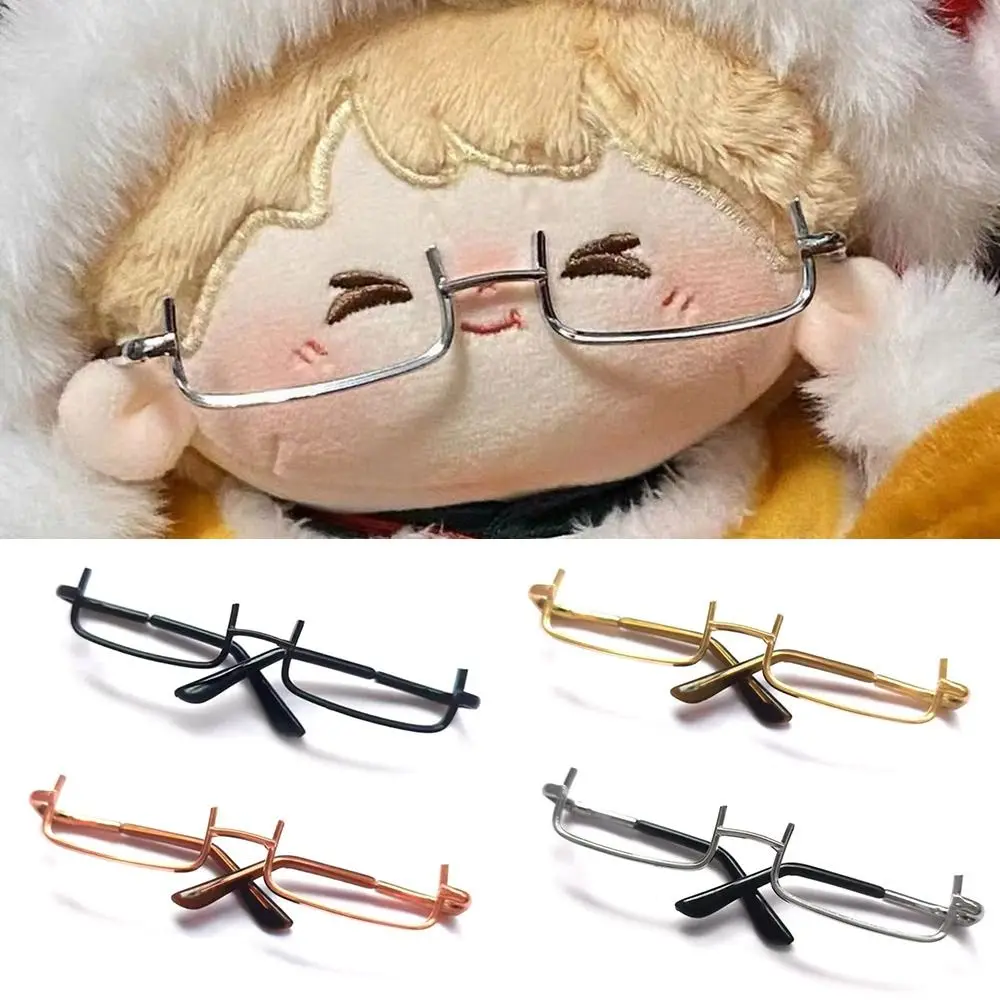 1pc Miniature Cool Eyewear For Plush Stuffed Doll Accessories Lensless Retro Metal Round Half Frame Glasses 6cm 8cm