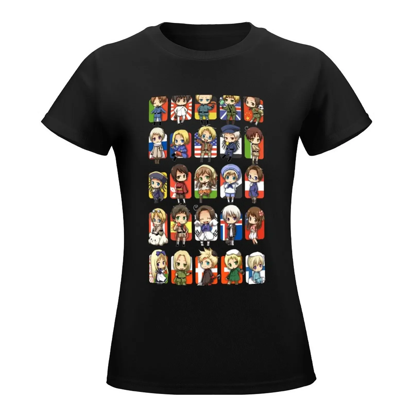 Hetalia Group T-Shirt Female clothing funny summer top t shirts for Women