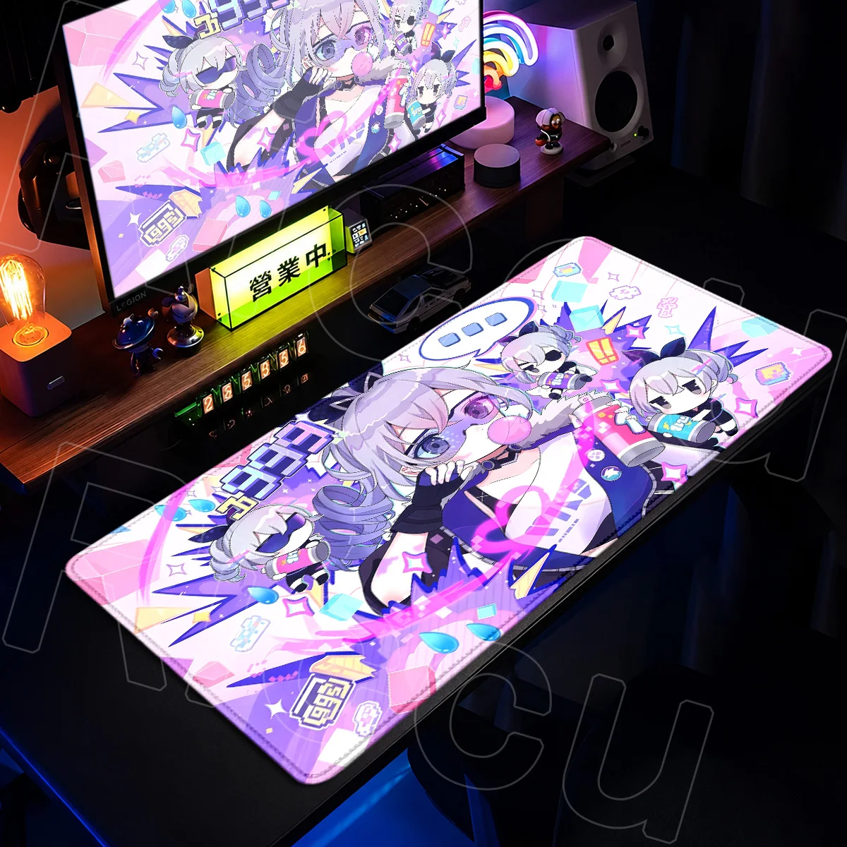 HSR Honkai Star Rail Kawaii Girl Silver Wolf LV.999 Mouse Mats Large Stitch Edge Gaming Mouse Pad PC Office Accessorie 900x400mm
