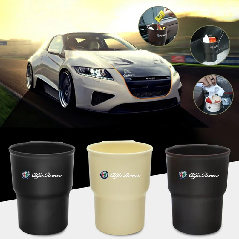 For Alfa Romeo Spider Giulietta 155 156 159 Mito Giulia Brera 166 147 GT Plastic Car Inner Trash Can Storage wheelcap