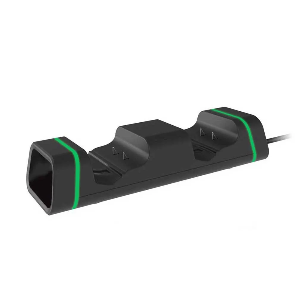 Compact Dual Controller Charger Base For Xbox One Series X S Gaming Console Fast Charging Dock Black