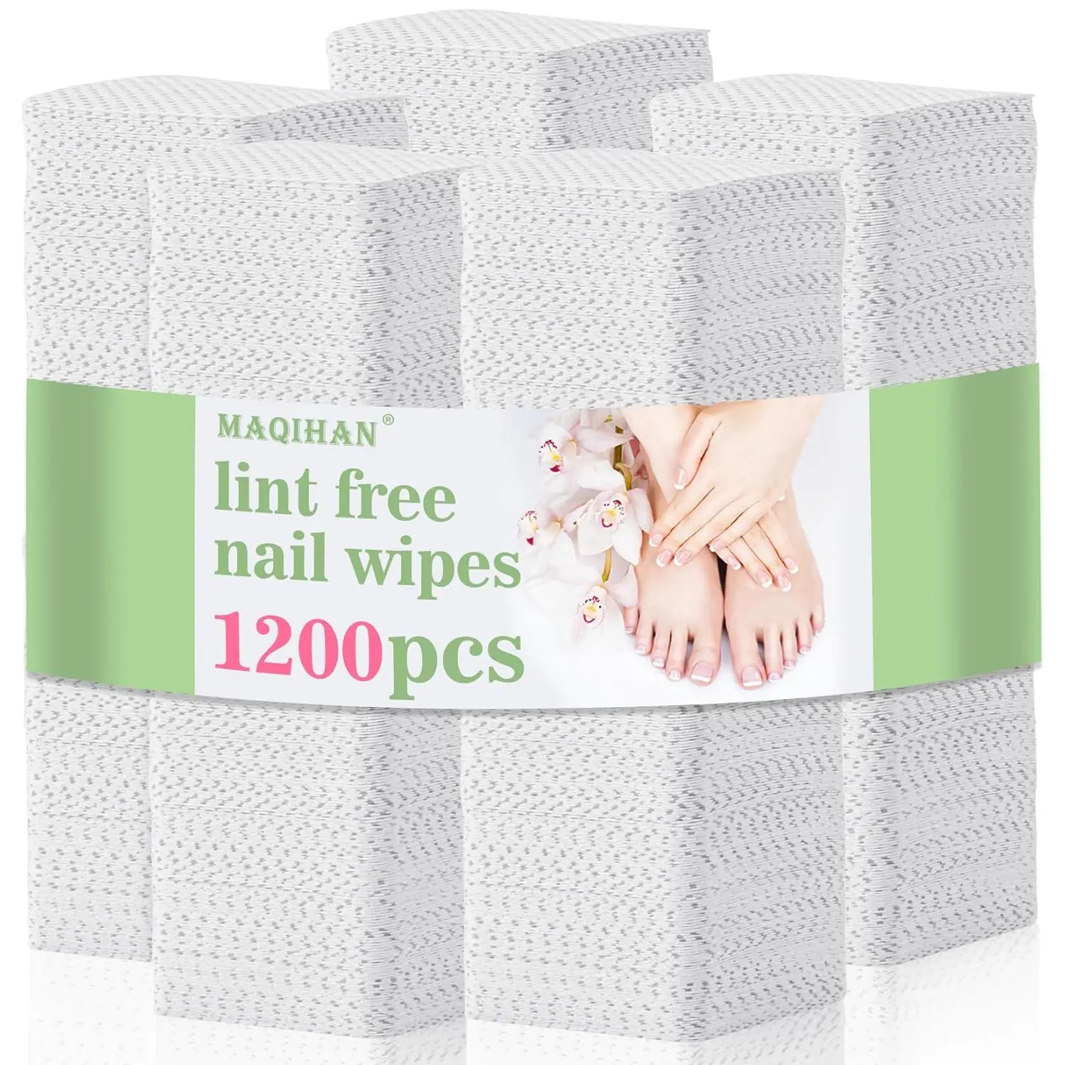 

1200 Lint Free Nail Wipes - Acetone Remover Pads for Gel Polish, No Lint, Strong Absorption, Nail Art Supplies