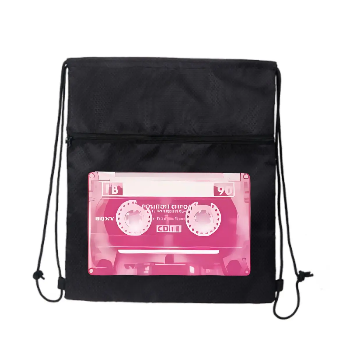 

Розовая кассета, ностальгия, хлопковый холст, рюкзак на шнурке, сумка для спортзала, спортивный рюкзак на шнурке