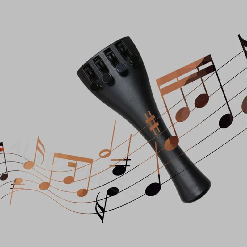 [M] Carbon Fiber Violin/Viola Tailpiece With Tailgut Rope Fine Tuners 4/4 3/4 1/2 1/4 1/8 1/10 Size Violin Accessories