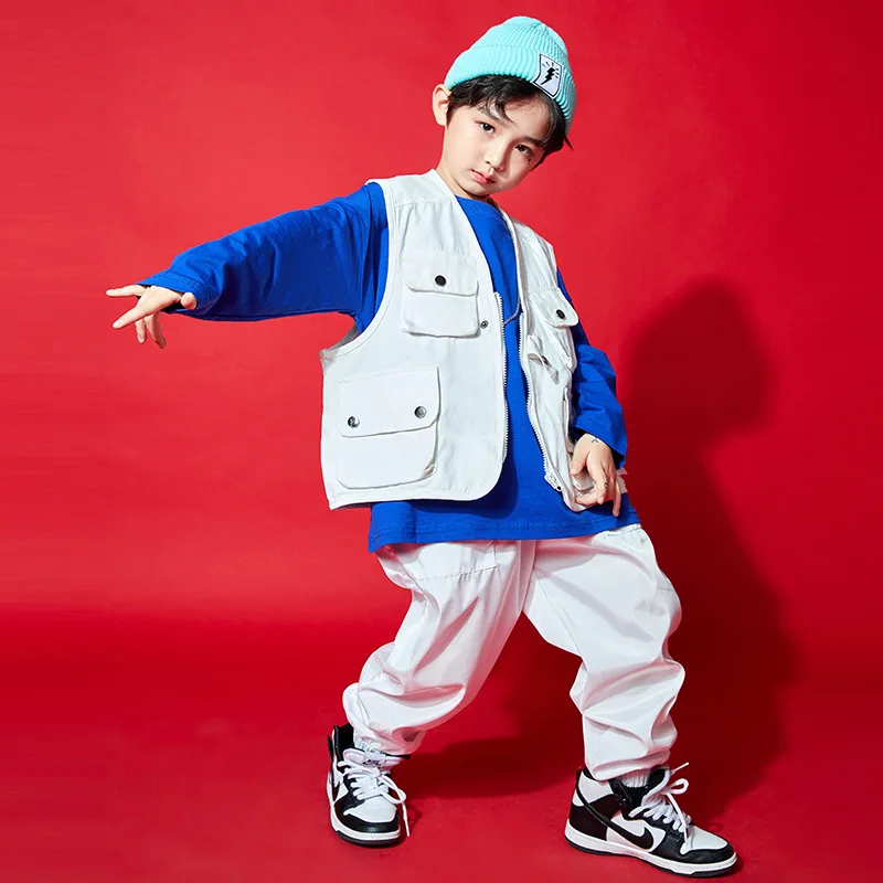 

Dance Costumes for Girls Boys Jazz Ballroom Dancing Competition Costumes Children Hip Hop Clothing Outfits Dancewear Pants Vest