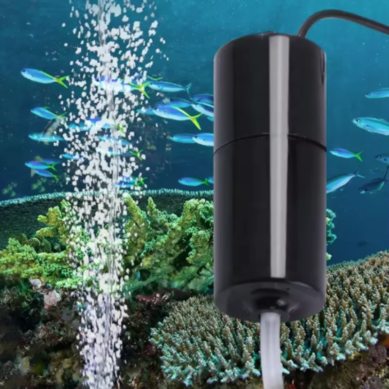 Heißes Mini-Aquarium-Luftpumpen-Set, USB-betrieben, leise, energieeffizienter Sauerstoffgenerator mit Luftstein für Fischbecken – Detail 4