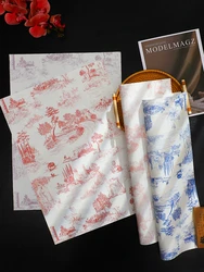 Valentine's Day Chinese Style Landscape Painting Flower Wrapping Paper Classical Illustration Paper Art Vintage Paper