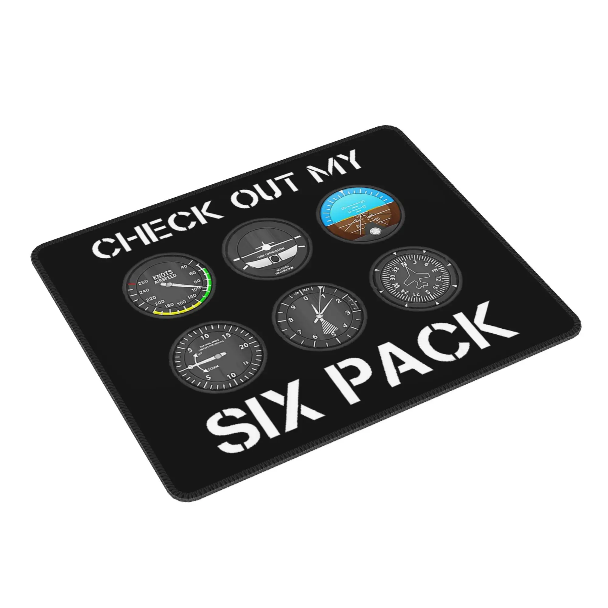 Funny Pilot Top Airplane Six Pack Flight Instruments  Mouse Pad Computer Keyboard Mouse Mat Gaming PC Laptop Desk Mat