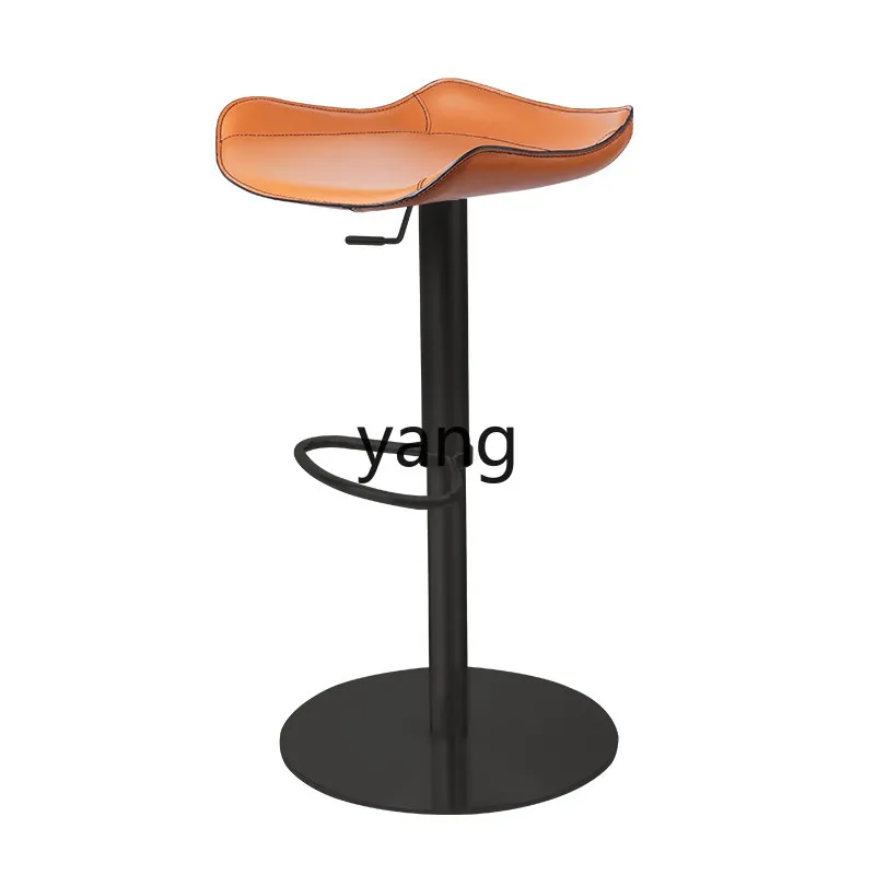 LTT saddle leather bar chair leather high bar stool lifting rotating home kitchen bar chair