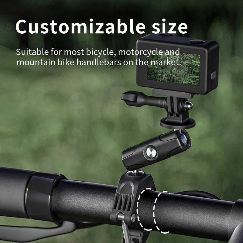 Bicycle Sports Camera Mount Holder  For Round Flat Handlebar Bicycle for GoPro 13/12/11/10/9 Insta360 X4/Go Series/Action 5 Pro