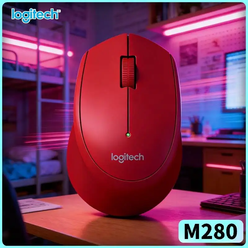 

Беспроводная эргономичная мышь Logitech M280 с надежным захватом, нано-приемник 2,4 ГГц, радиус действия 10 м, для учебы, Linux, ПК, Mac