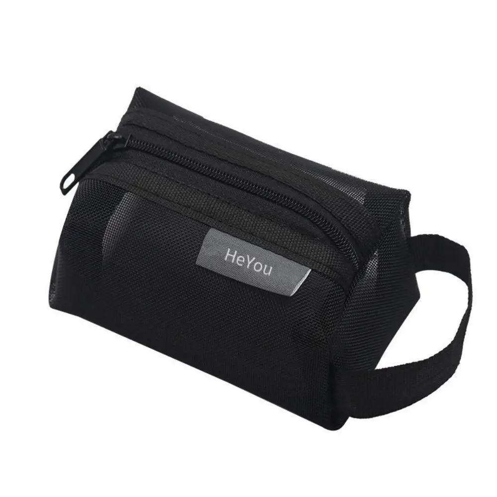 

Transparent Mesh Storage Bag Nylon ID Credit Card Holder Small Coin Purse Zipper Pouch Small Wallet Transparent Cosmetic Bag