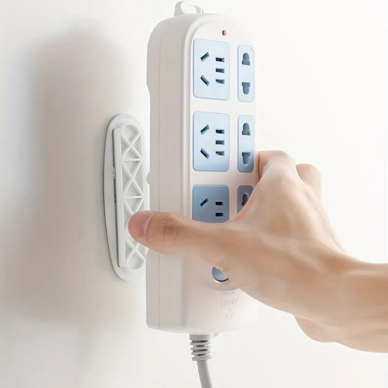 4pcs The household oval-shaped power strip fixer is used to attach the router to the wall fix the power strip without drilling