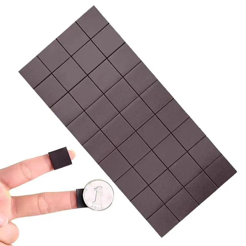 36pcs/set Magnetic Tape With Adhesive Squares Ultra-Thin Magnet Sheets Strong Wall Magnet With Adhesive Backing Peel-Off