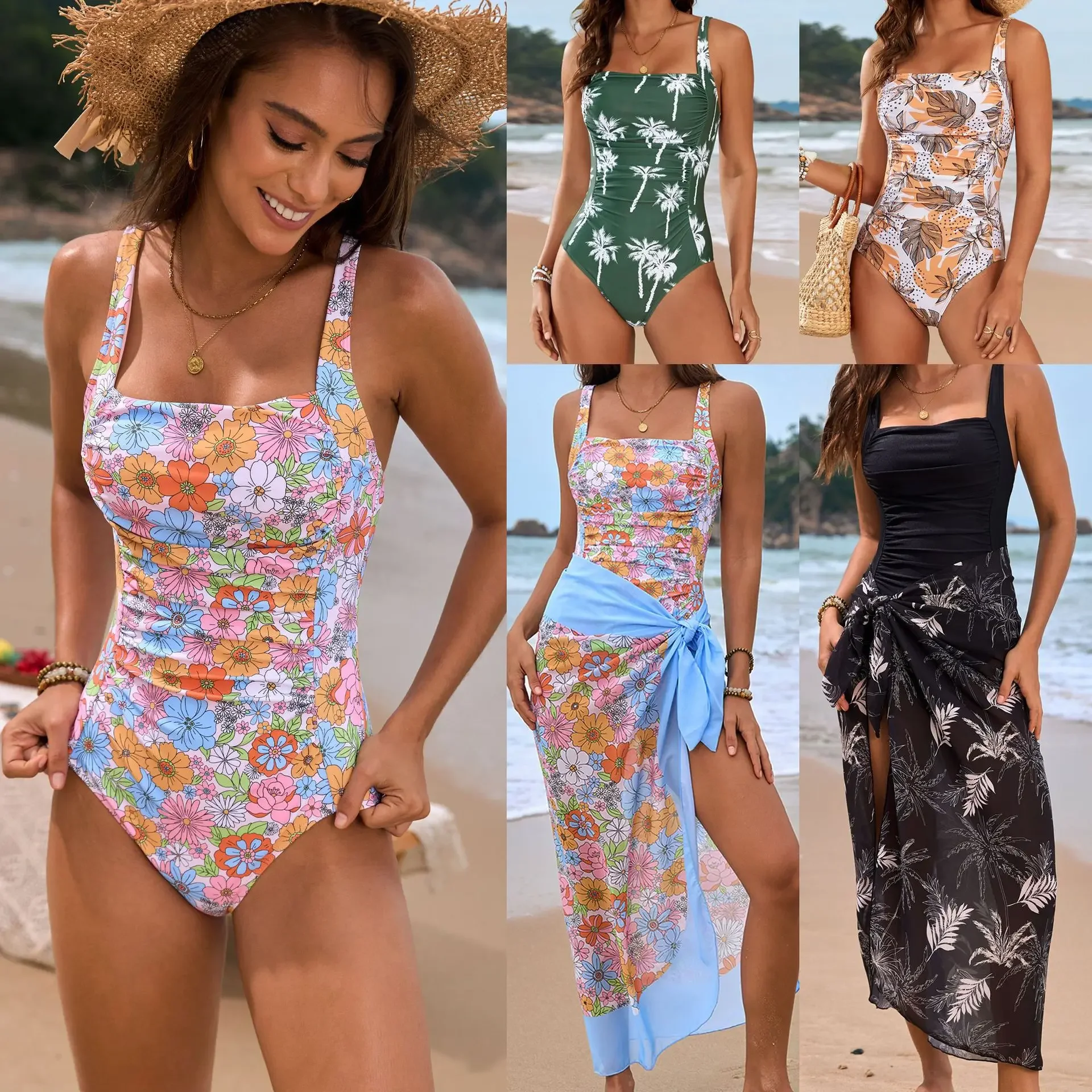 

2025 New Small Floral One-piece Swimsuit Women's Suit One-piece Swimsuit Купальник Женский