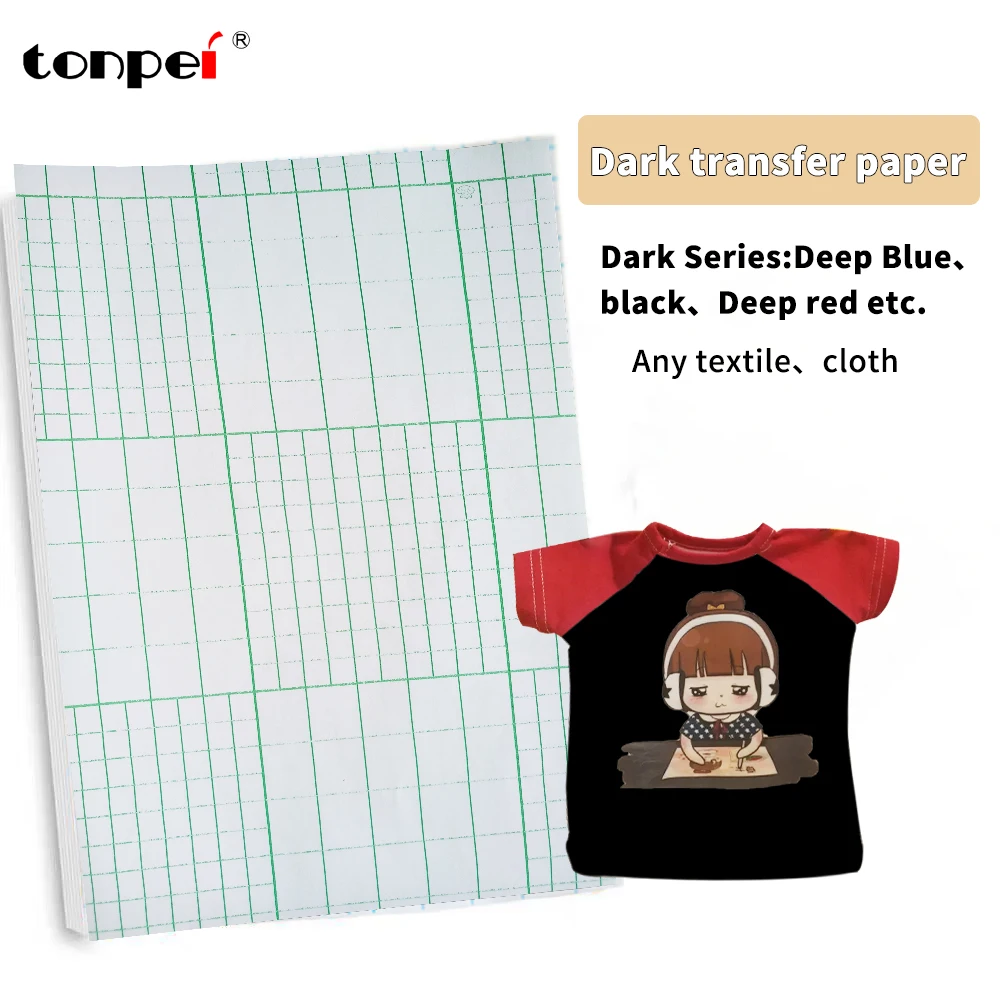 10sheets A4 Laser Heat Transfer Printing Paper Dark or Light Colours For DIY T-Shirt Light Dark Black Fabric Transfer Paper