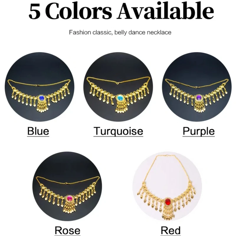 여성용 전통 인도 댄스 무대 공연 쥬얼리, 벨리 댄스 액세서리, 귀걸이 목걸이 세트, 도매