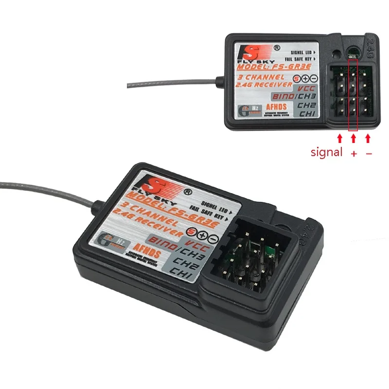 Flysky FS-GR3E 3 Channel 2.4G GR3E Receiver with Failsafe GT3B GR3C Upgrade for RC Car Truck Boat GT3 GT2 Transmitter