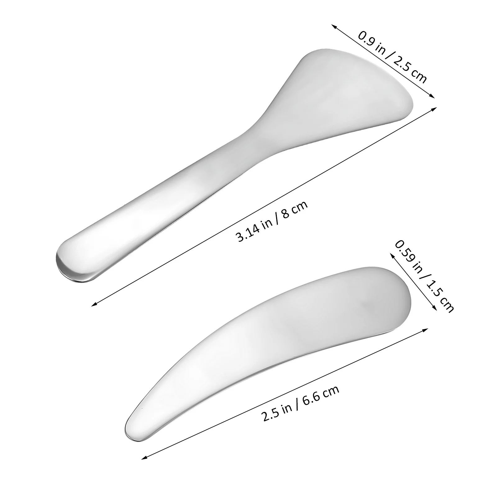 

2Pcs Eye Cream Scoop Stainless Steel Facial Spatula Reusable Makeup Spoon Skincare Tool Lotion Mixer Sensitive Moisturizer