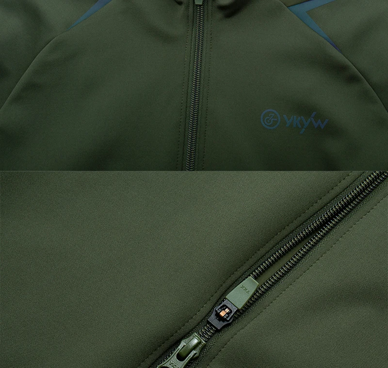 YKYWBIKE Herren-Radtrikot, wasserabweisend, Fahrrad, Outdoor, Sporttrikot, winddicht, Wintermantel, Thermo-Rennradbekleidung – Detail 5