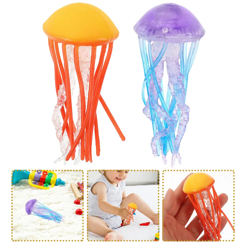 

2Pcs Simulation Jellyfish Artificial Plastic Decorations Realistic Marine Creature Educational Ocean Animal Cognitive Set