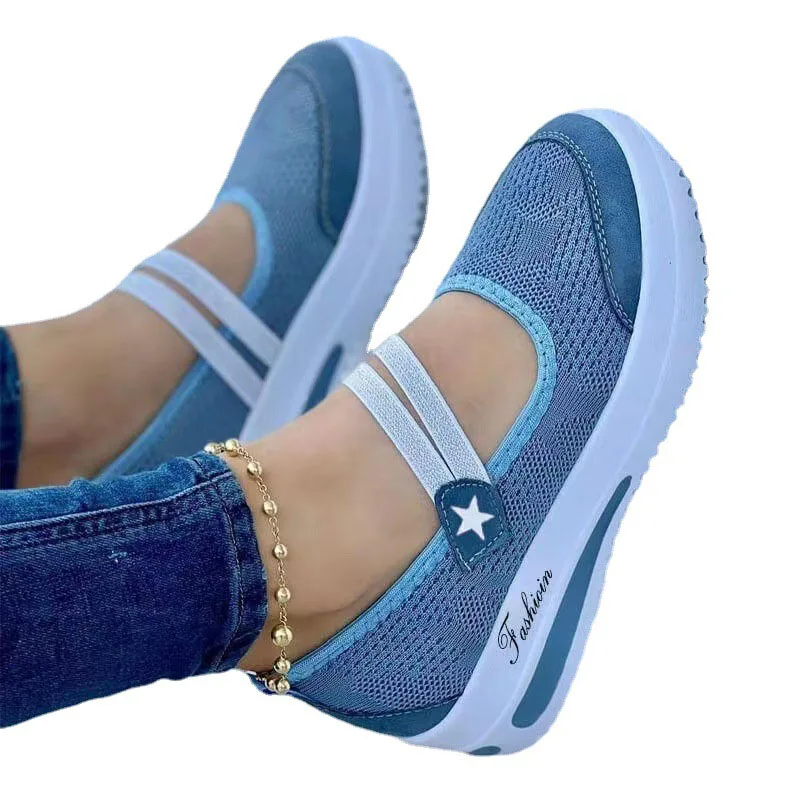 2024 Mesh Breathable Platform Sneakers Women Casual Shoes Hollow Outdoor Platform Walking Shoes Woman Tennis Shoes Zapatos Mujer