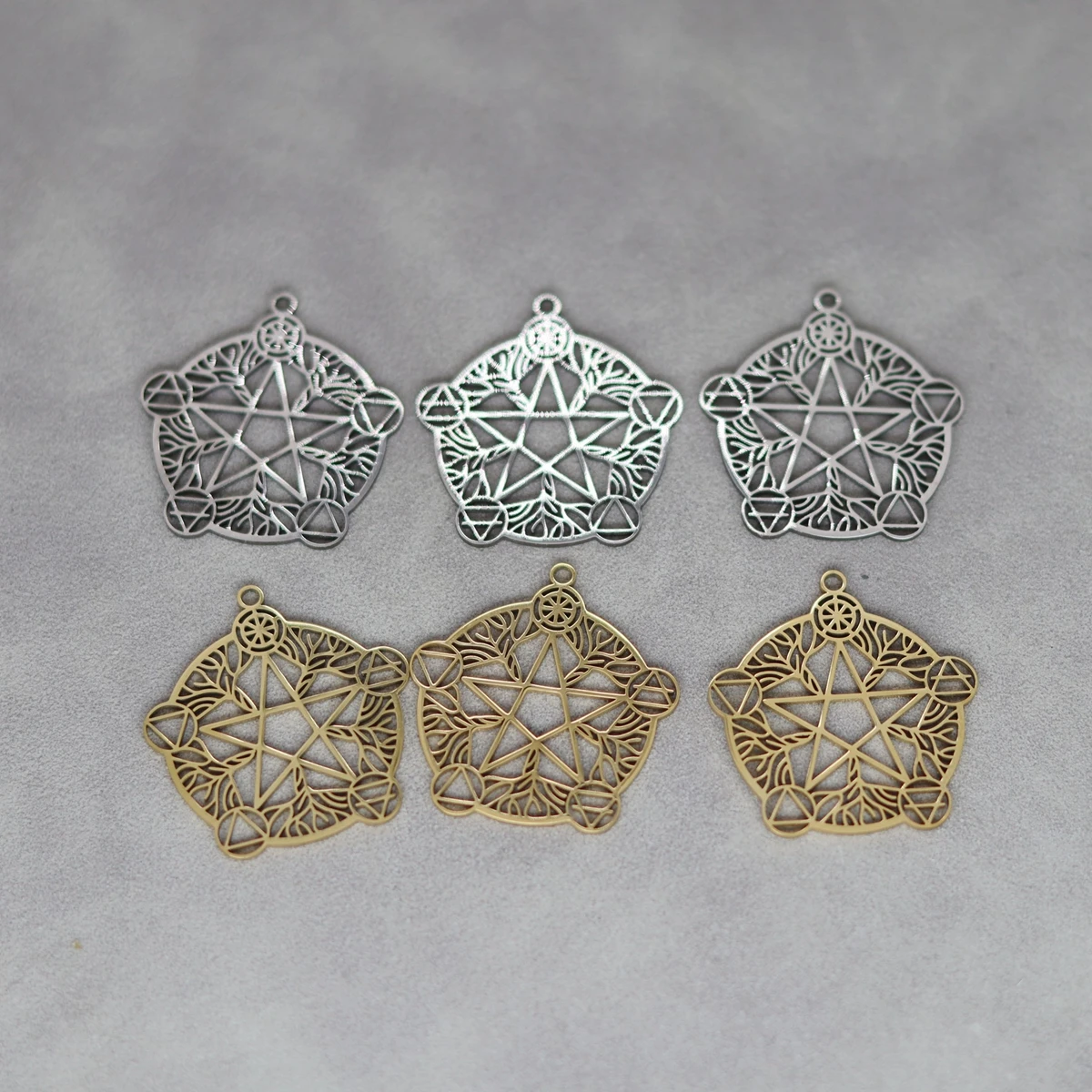 3 قطعة Wicca الخماسي دلاية شكل نجمة قلادة Diy بها بنفسك اكسسوارات الفولاذ المقاوم للصدأ وثنية الدينية تميمة السحر لصنع المجوهرات