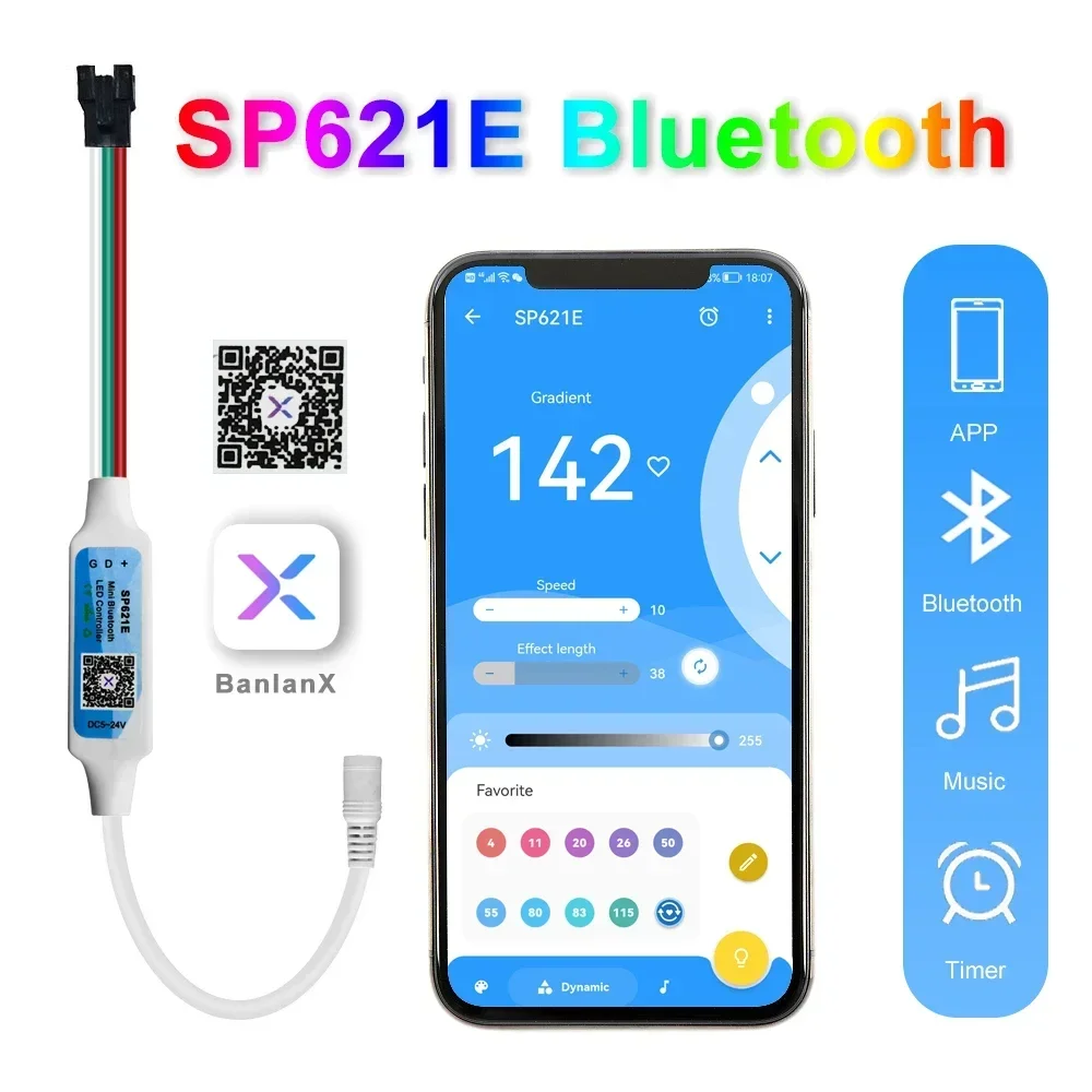 10/11/12/13 Channel WS2812B Firework Light DC5V WS2812 Individually Addressable Led Strip Module Bluetooth  Music Controller
