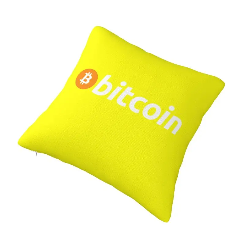 Custom Bitcoiny The Original Modern Throw Pillow Covers BTC Crypto Coins Car Cushion