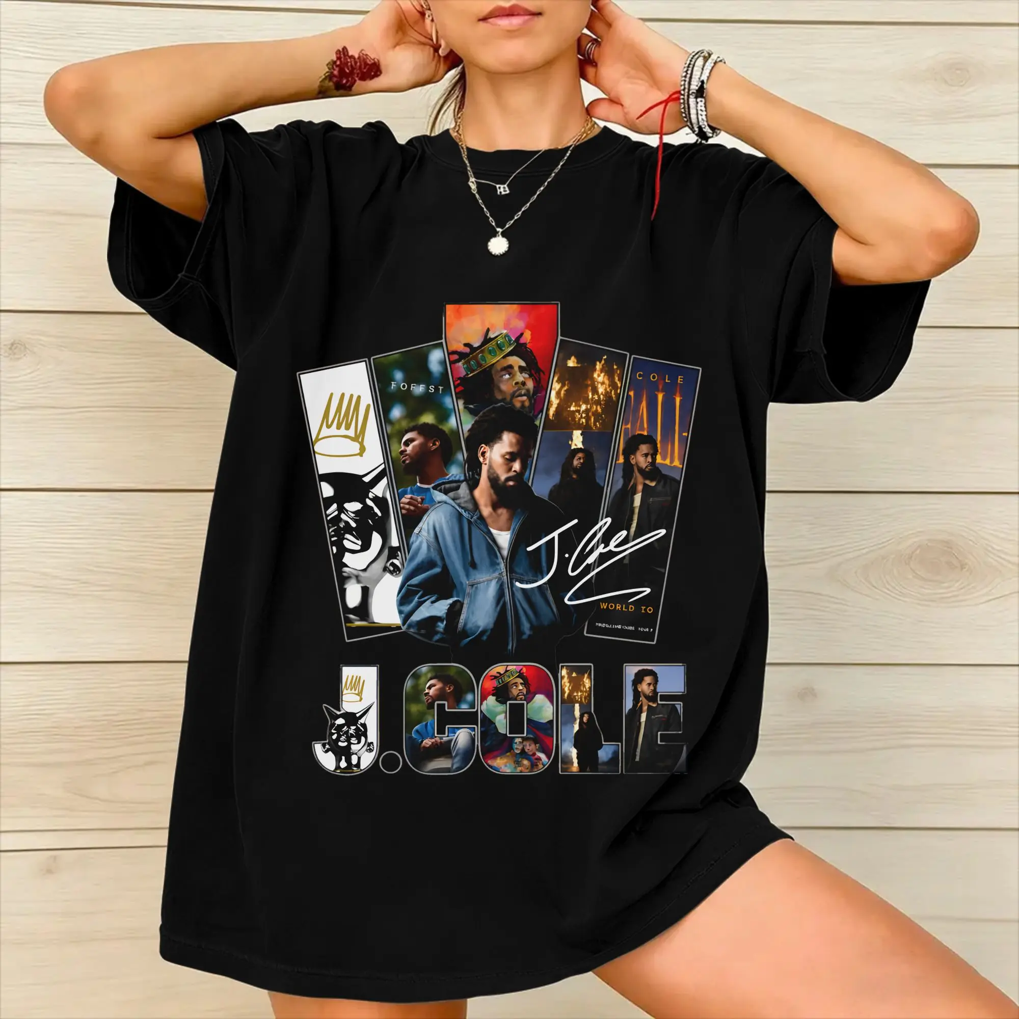 J Cole The Fall Off 2026 Tour Merch Unisex T Shirt Cotton Tee Graphic Print  Tops T-shirt