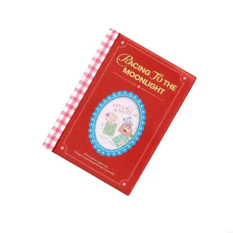 Creative Journaling Paper Sewn Binding Hardcover Notebook with Decorative Sheets for Writing, Messages, and Paper Craft 24BB