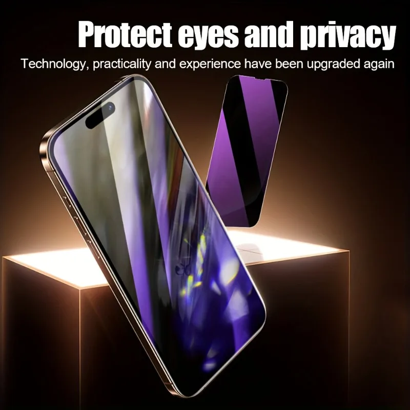 4 قطع واقي شاشة مضاد للضوء الأزرق للخصوصية متوافق مع iPhone 17 16 15 14 13 12 11Pro Max X XR XS MAX، 9H من الزجاج المقسى #3