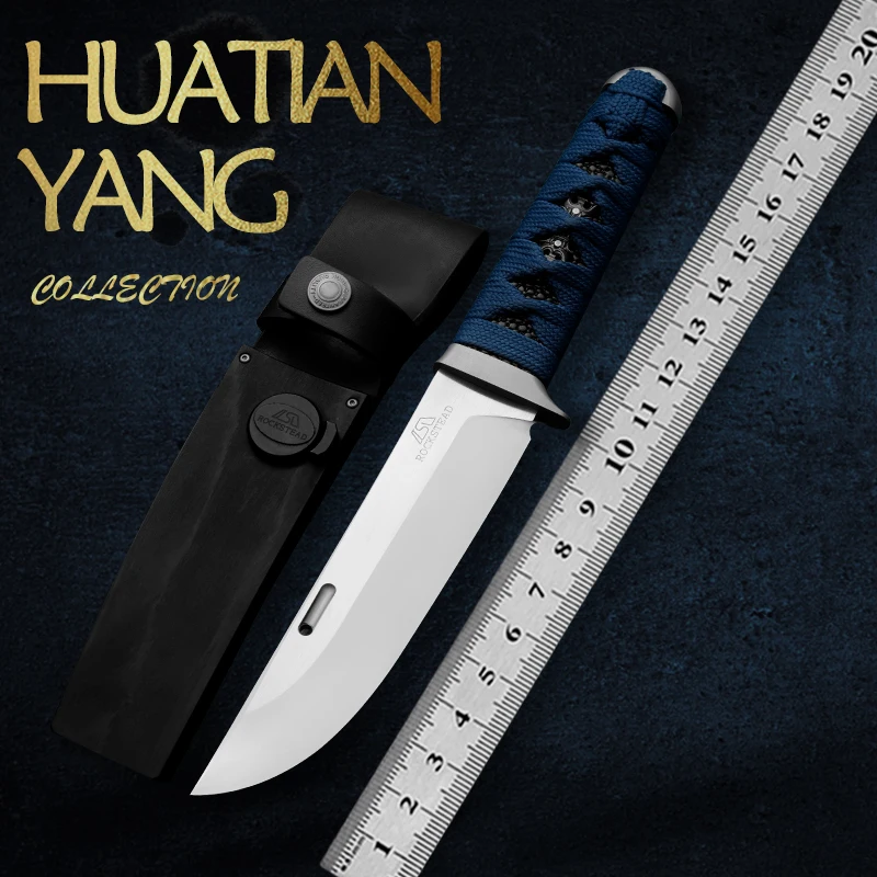 High quality ZDP-189 steel outdoor knife fixed blade wilderness survival knife men's gift rescue knife hunting knife